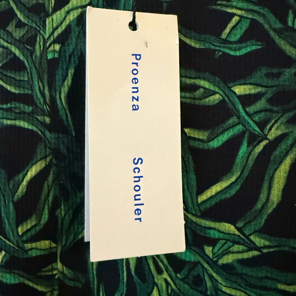 Proenza Schouler Resort 2014 Airbrush Monstera Printed Chiffon Dress Size 4 NWT - Picture 5 of 8